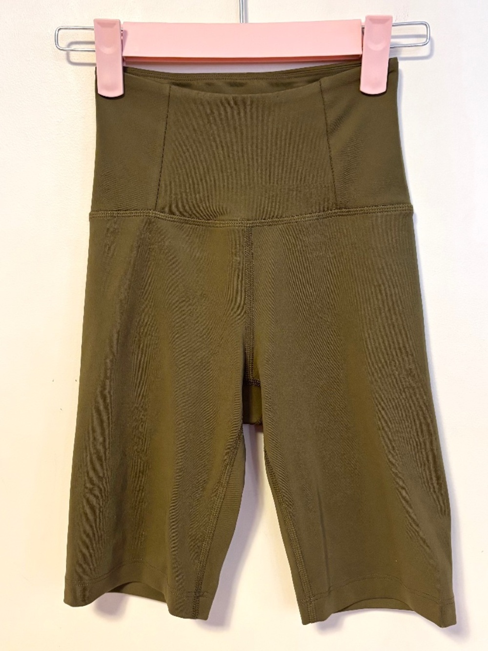 Girlfriend Collective Workout High Waist Bike Shorts Olive Green Womens Size XXS